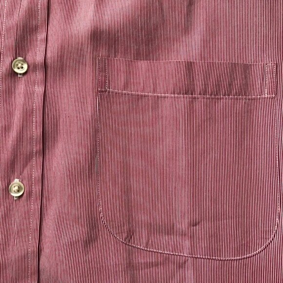 Brooks Brothers Men's Raspberry Red Fine Striped Shirt 100% cotton Sz 16 - 33 - Picture 9 of 15